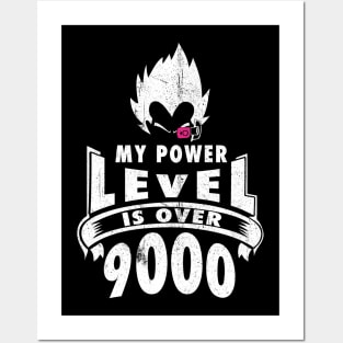 Vegeta Power Level - white print Posters and Art